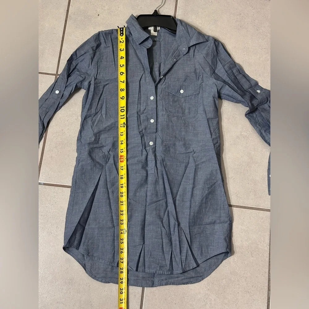 J.Crew Women Chambray Denim Blouse‎ Tunic Size XXS